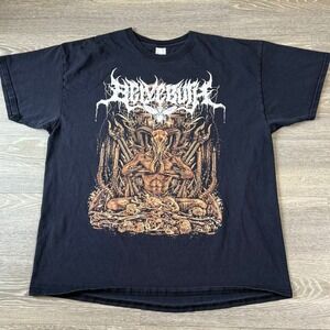 Belvebuth Band Tee Deathcore Metal Skeletons Black Graphic T-Shirt XL‎